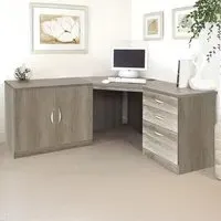 Set-13 Corner Desk with Storage - Grey