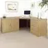 Set-13 Corner Desk with Storage - Light Brown