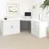 Set-13 Corner Desk with Storage - White