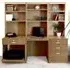 SET-14 Desk with Drawer Printer Unit and Hutch Bookcase - Brown