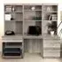 SET-14 Desk with Drawer Printer Unit and Hutch Bookcase - Grey