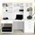 SET-14 Desk with Drawer Printer Unit and Hutch Bookcase - White