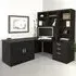 SET-19 Corner Desk with Drawer Unit and Hutch Bookcase - Black