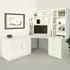 SET-19 Corner Desk with Drawer Unit and Hutch Bookcase - White