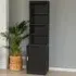 Single Door 4 Shelf Desk Height Cupboard with Hutch - Black