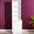 Single Door 4 Shelf Desk Height Cupboard with Hutch - White