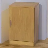 Single Door Desk Height Cupboard - Brown