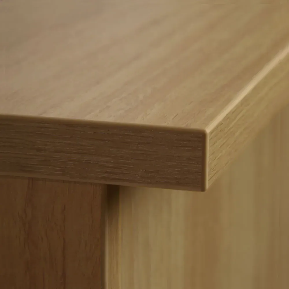 Single Door Desk Height Cupboard - Brown