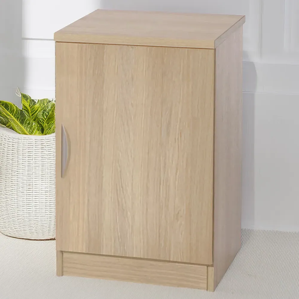 Single Door Desk Height Cupboard - Brown