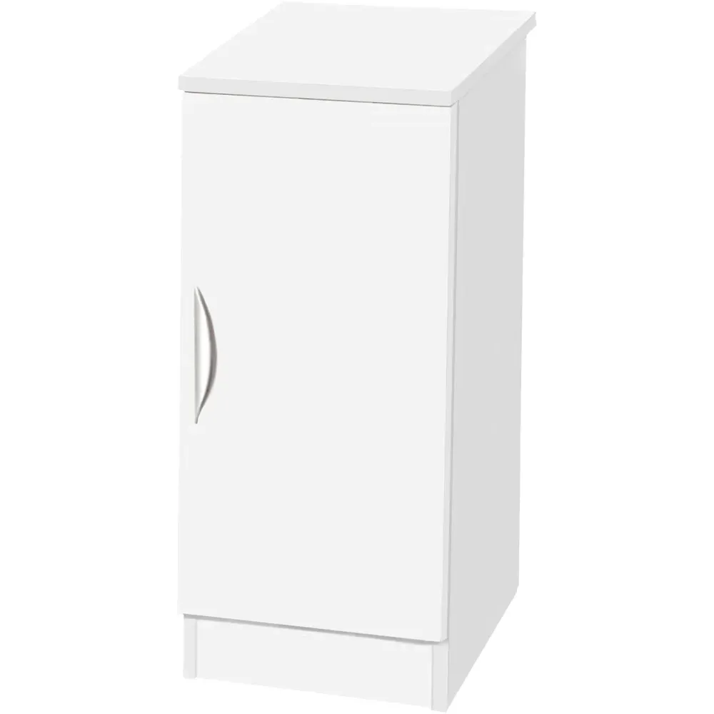 Single Door Desk Height Cupboard - White