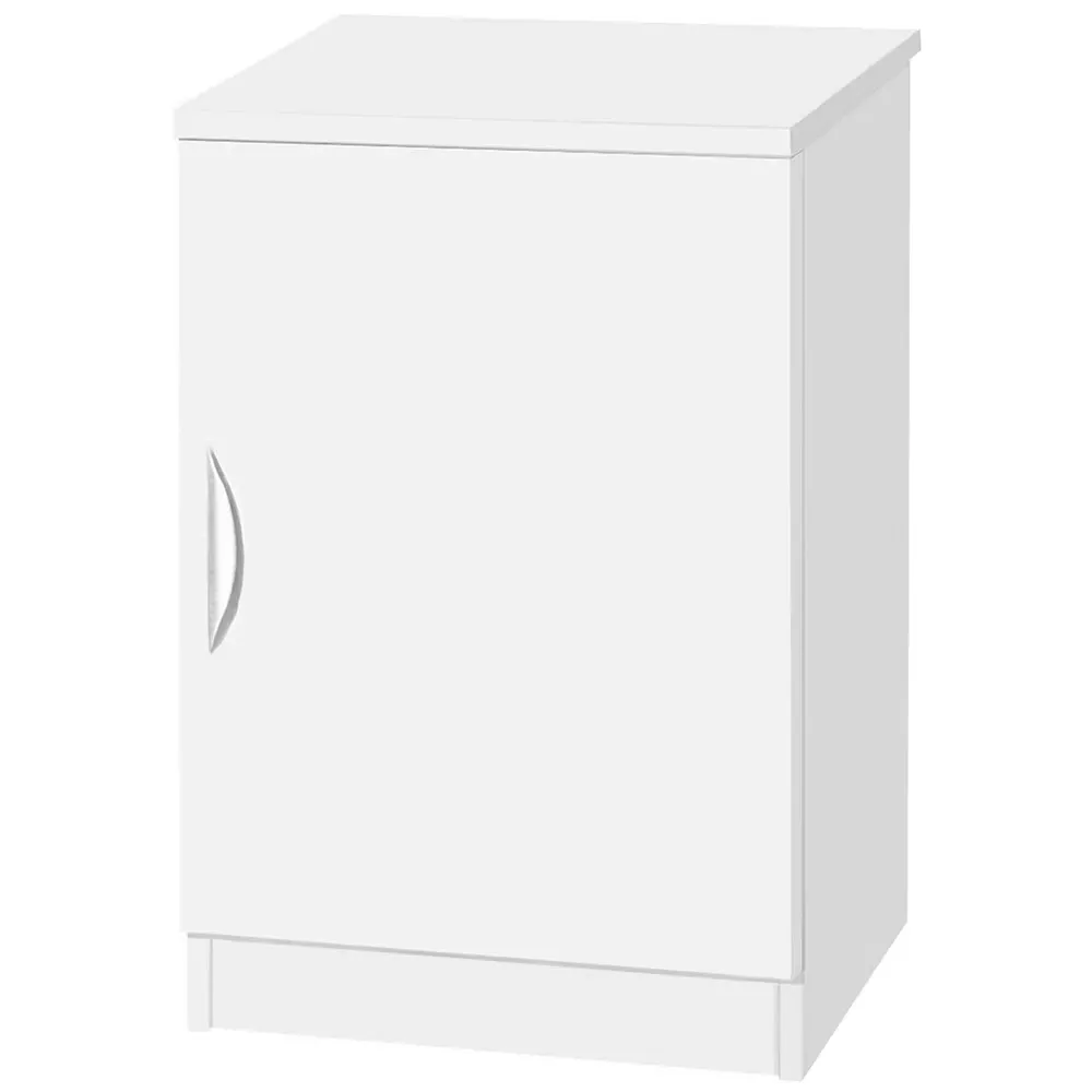 Single Door Desk Height Cupboard - White