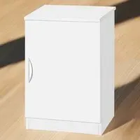 Single Door Desk Height Cupboard - White