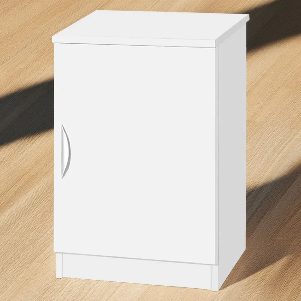 Single Door Desk Height Cupboard - White