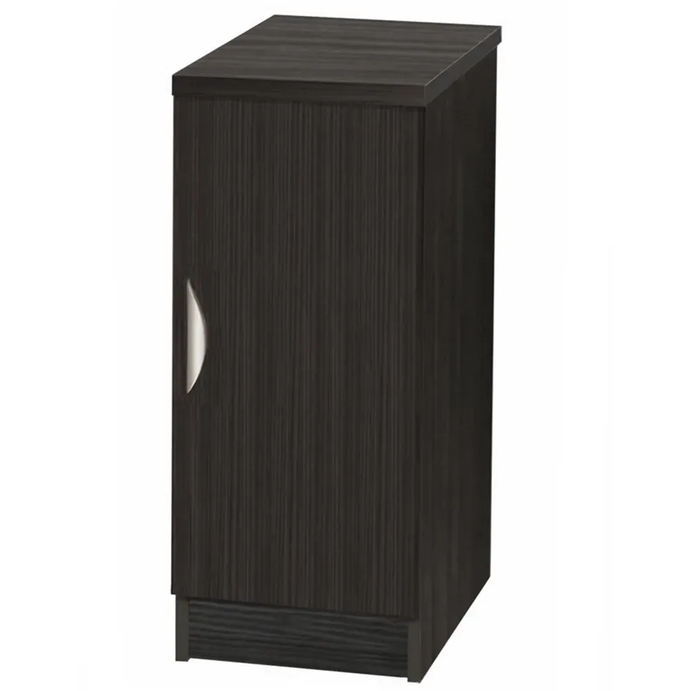 Single Door Narrow Desk Height Cupboard - Black