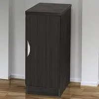 Single Door Narrow Desk Height Cupboard - Black