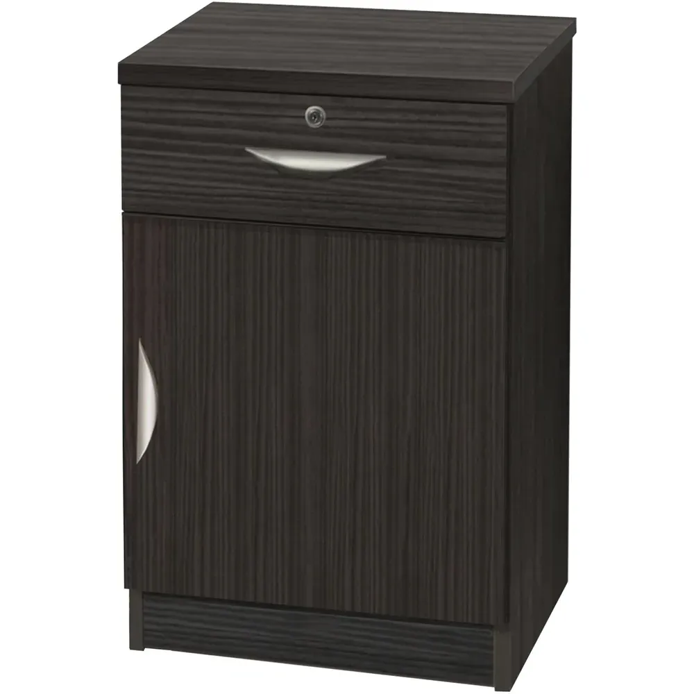Single Door Single Drawer Cupboard - Black