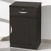 Single Door Single Drawer Cupboard - Black