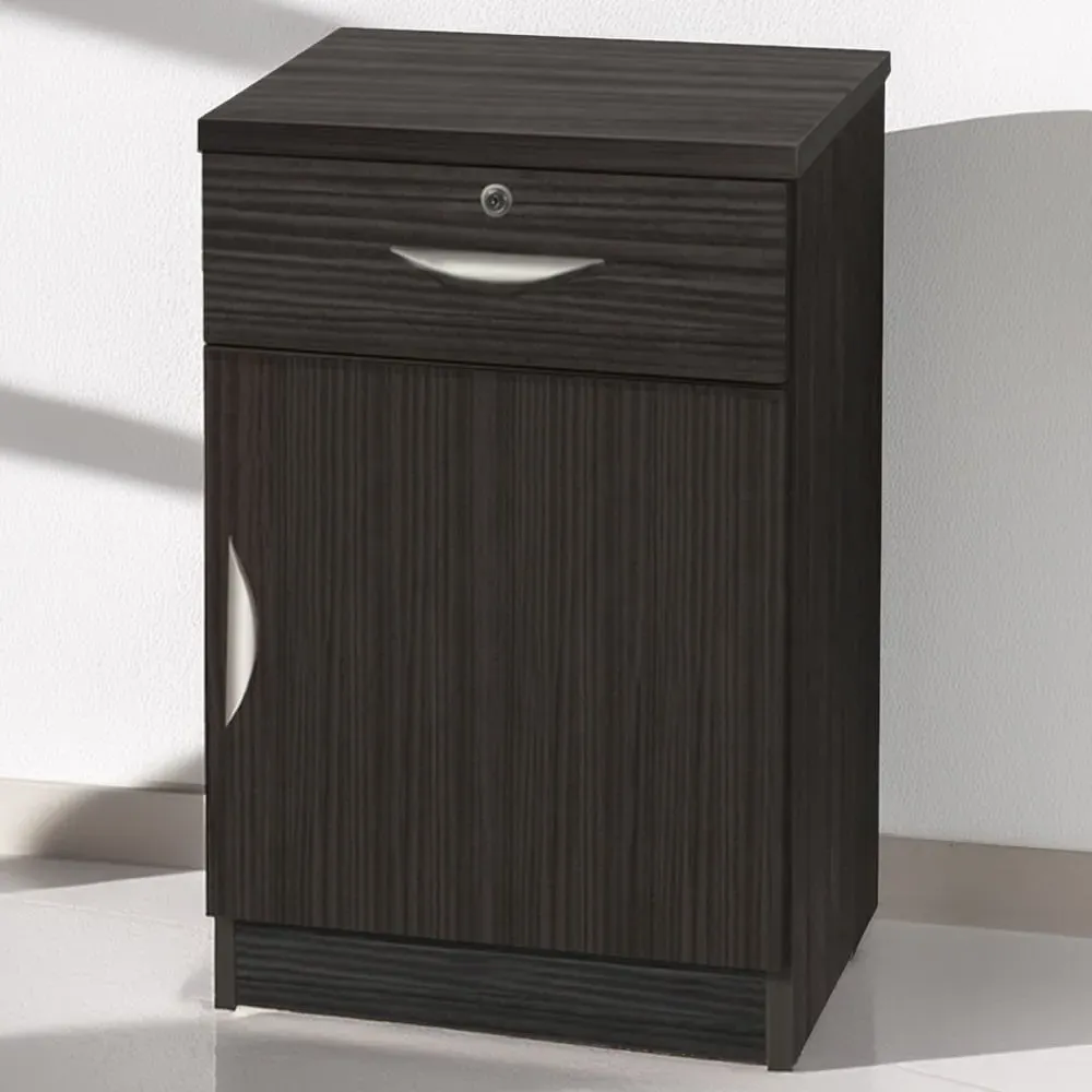 Single Door Single Drawer Cupboard - Black image