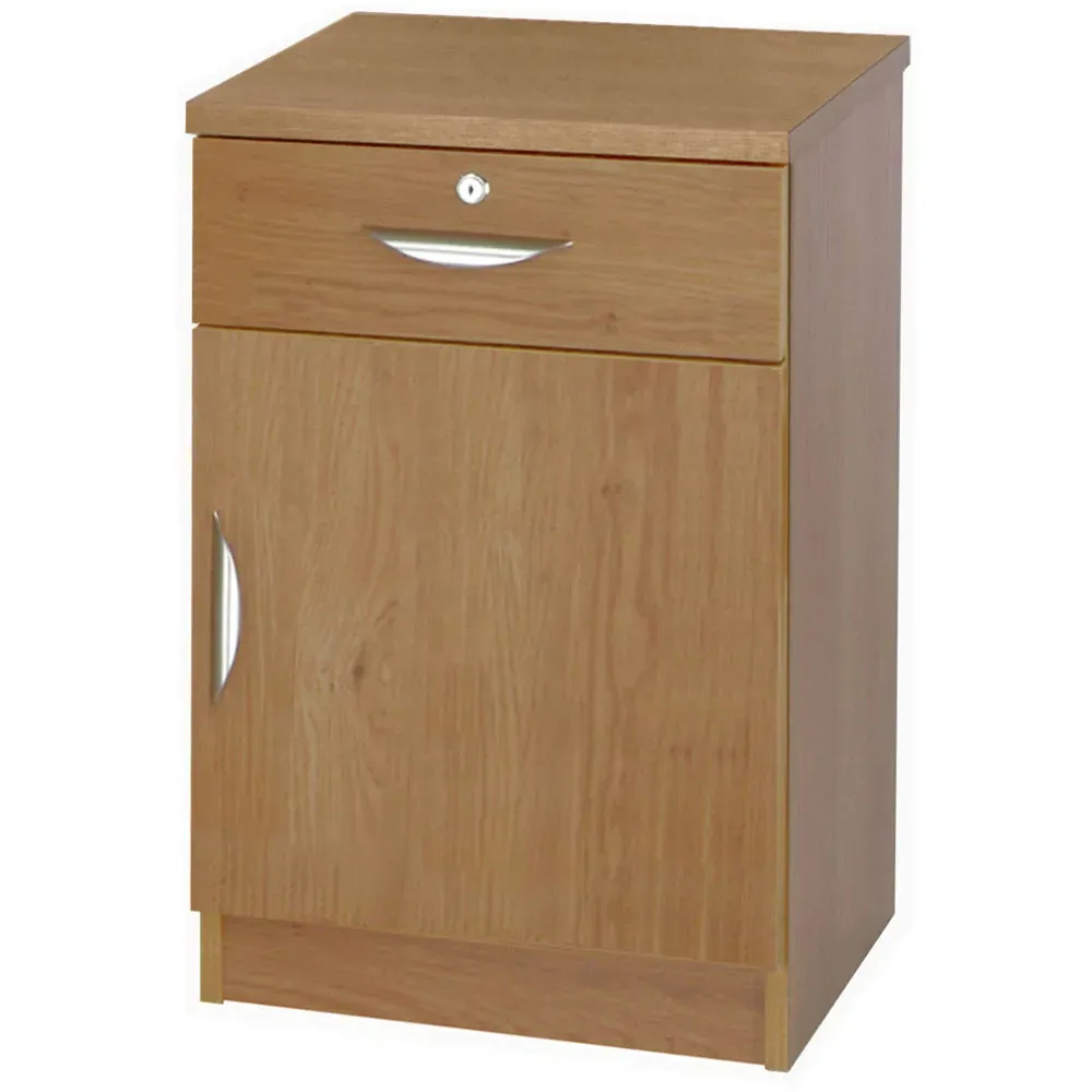Single Door Single Drawer Cupboard - Brown