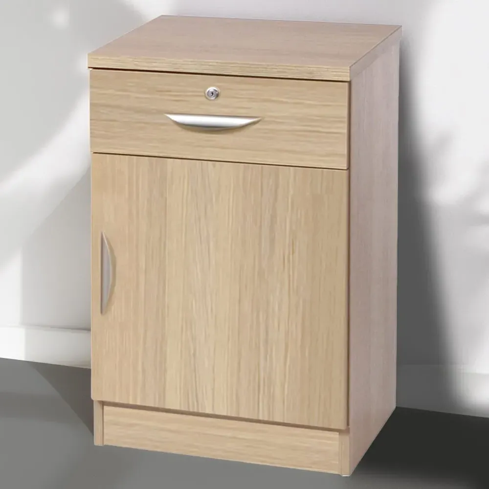 Single Door Single Drawer Cupboard - Brown