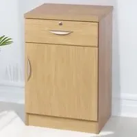 Single Door Single Drawer Cupboard - Brown