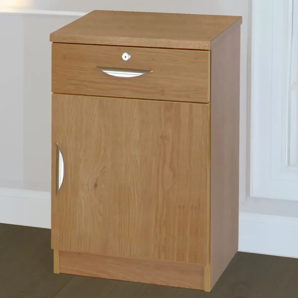 Single Door Single Drawer Cupboard - Brown image