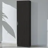 Single Door Tall Cupboard - Black