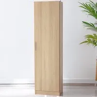 Single Door Tall Cupboard - Brown