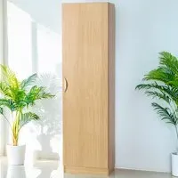 Single Door Tall Cupboard - Brown