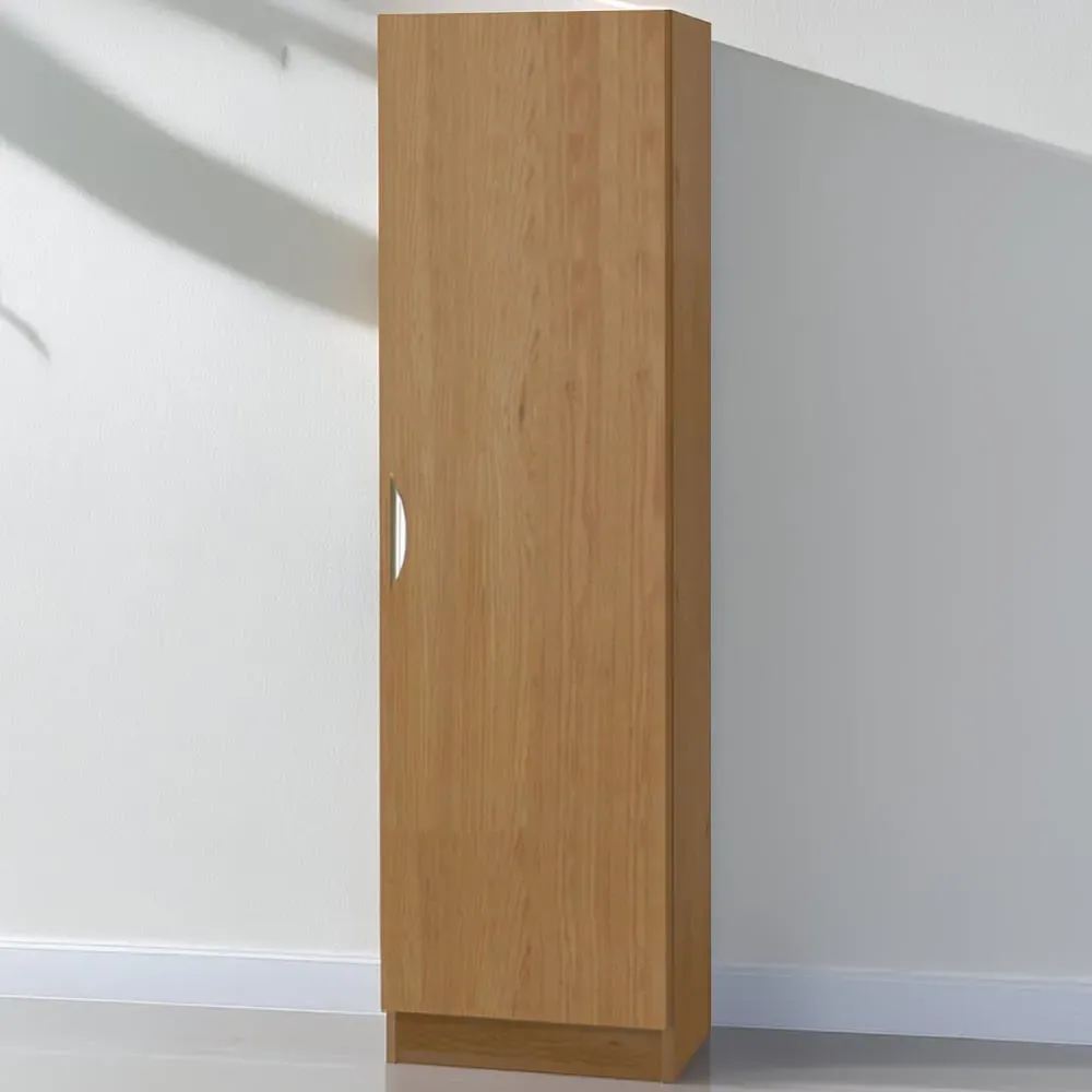 Single Door Tall Cupboard - Brown