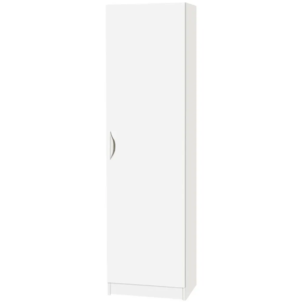Single Door Tall Cupboard - White