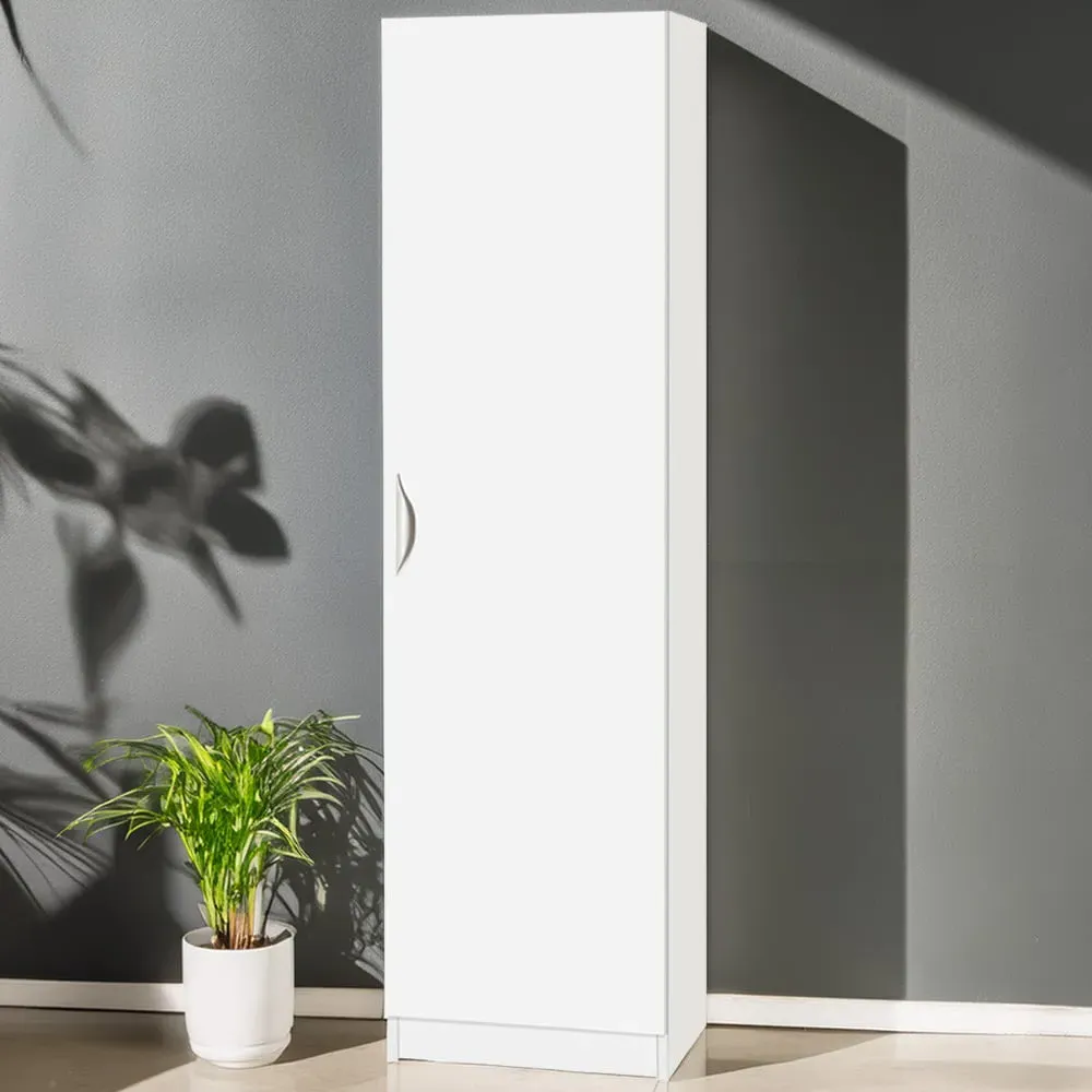 Single Door Tall Cupboard - White image