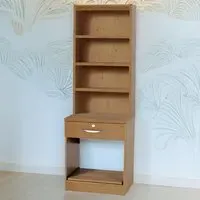 Single Drawer 4 Shelf Printer Stand with Hutch - Brown