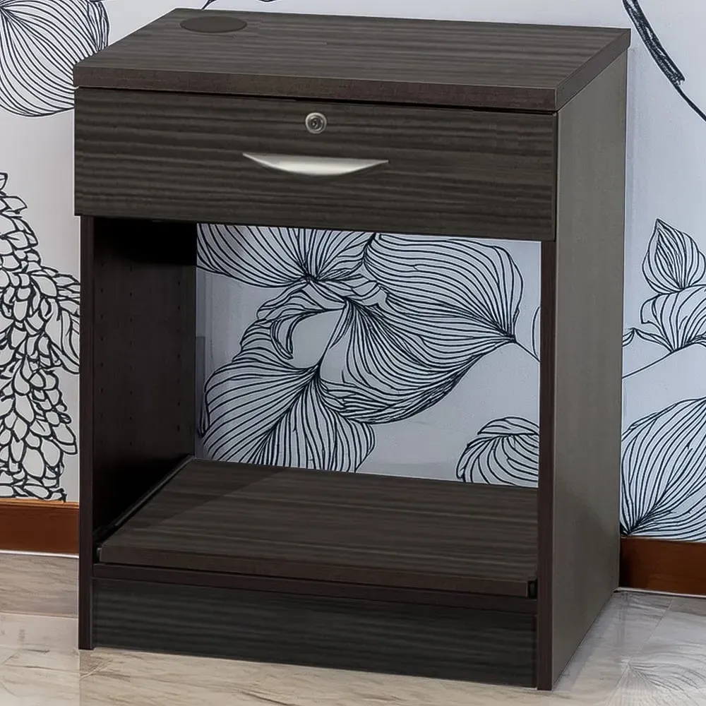 Single Drawer Printer Desk Stand - Black image