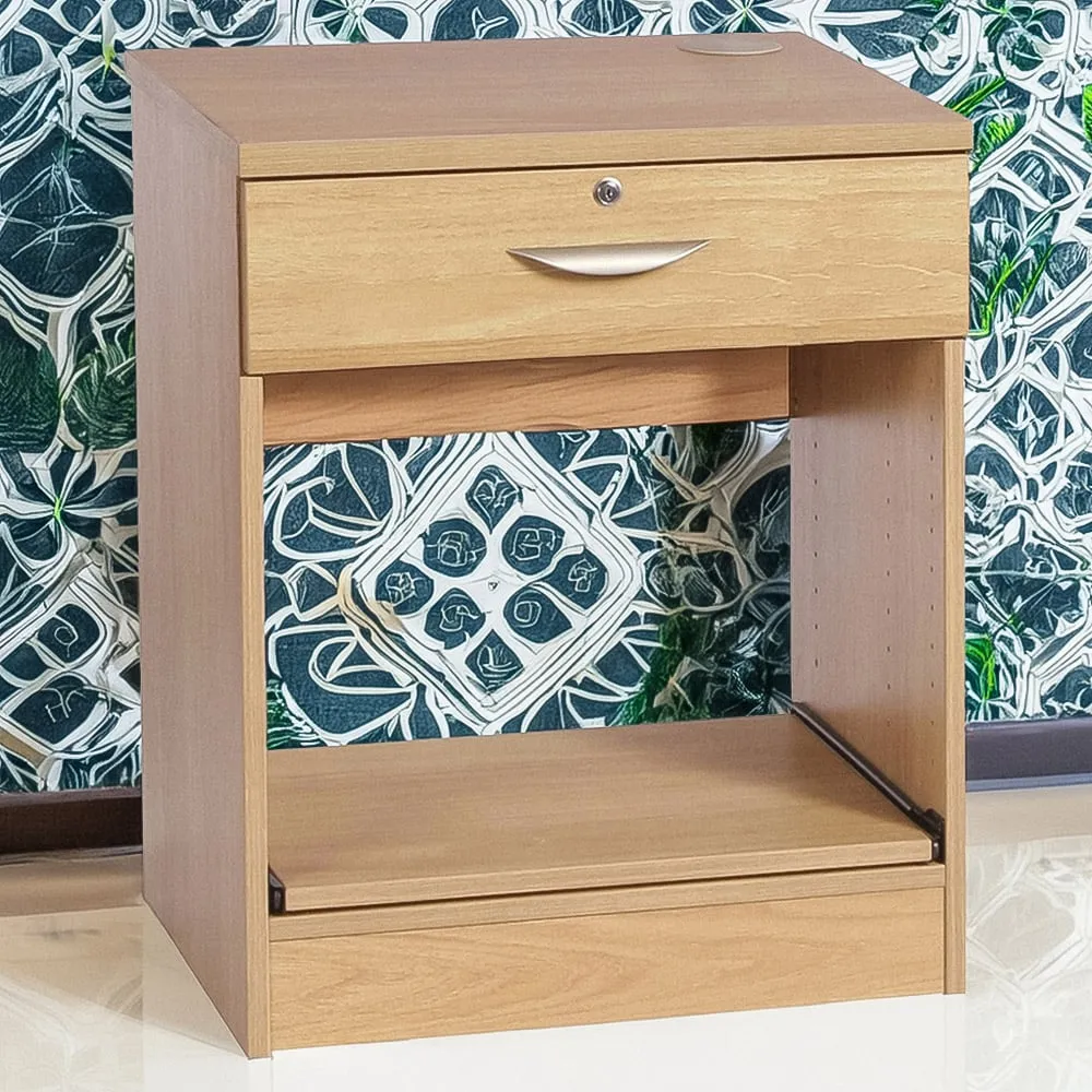 Single Drawer Printer Desk Stand - Brown