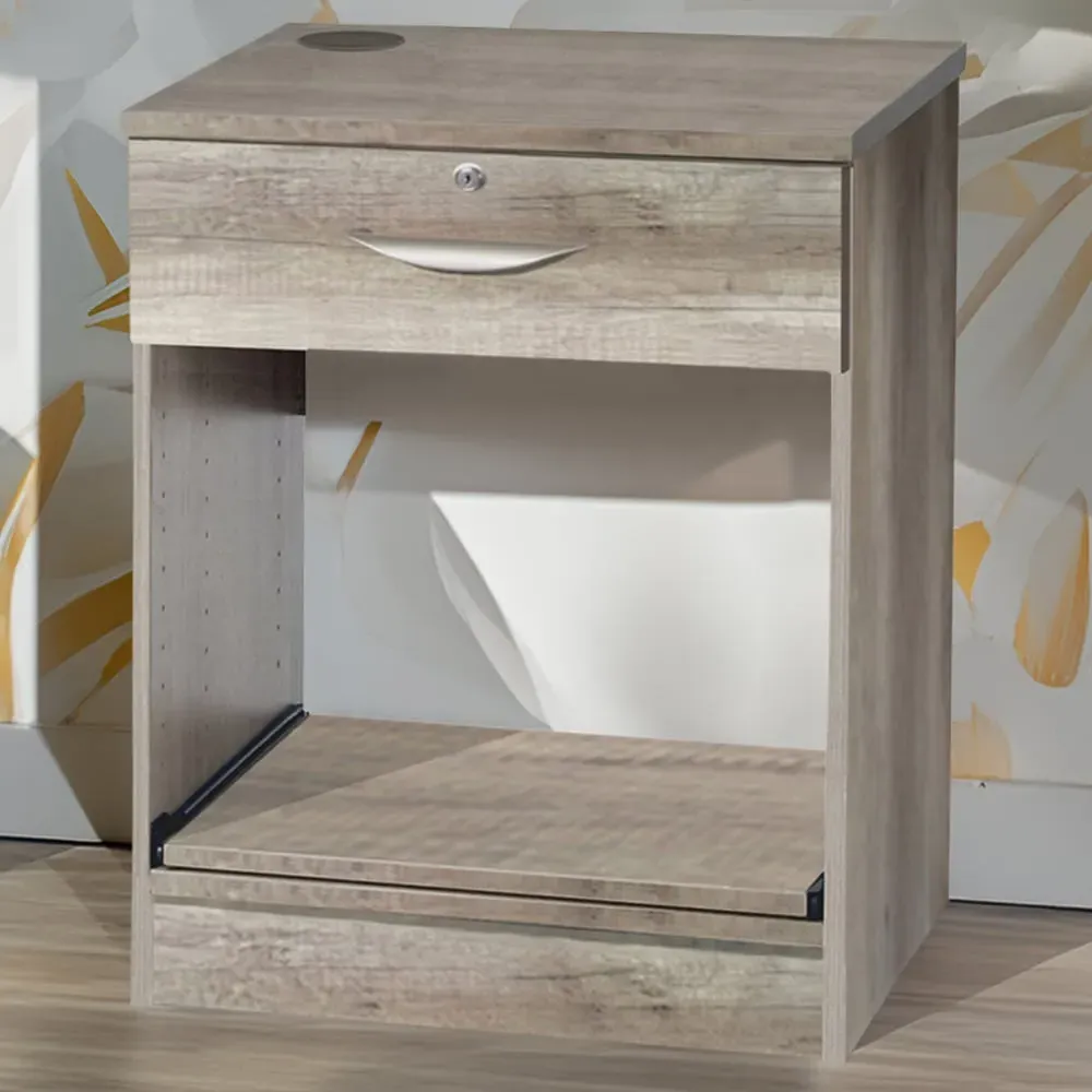 Single Drawer Printer Desk Stand - Grey