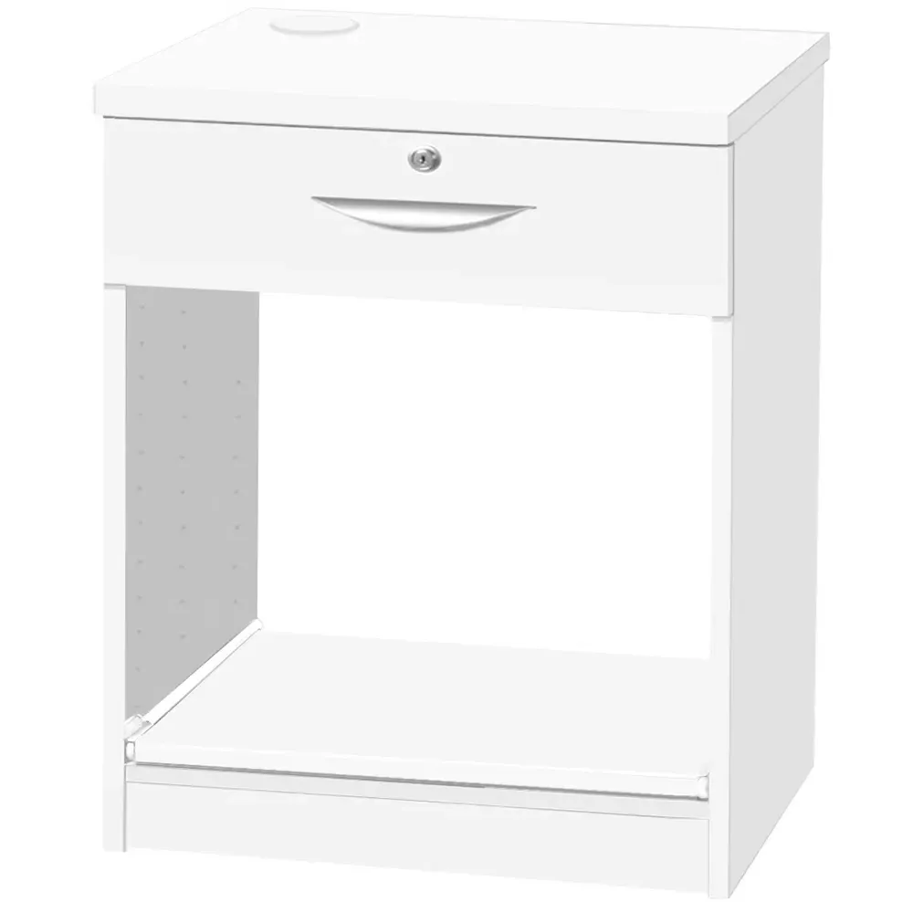 Single Drawer Printer Desk Stand - White