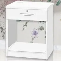 Single Drawer Printer Desk Stand - White