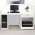 Single Drawer Set-10 Desk with Printer Shelf - White