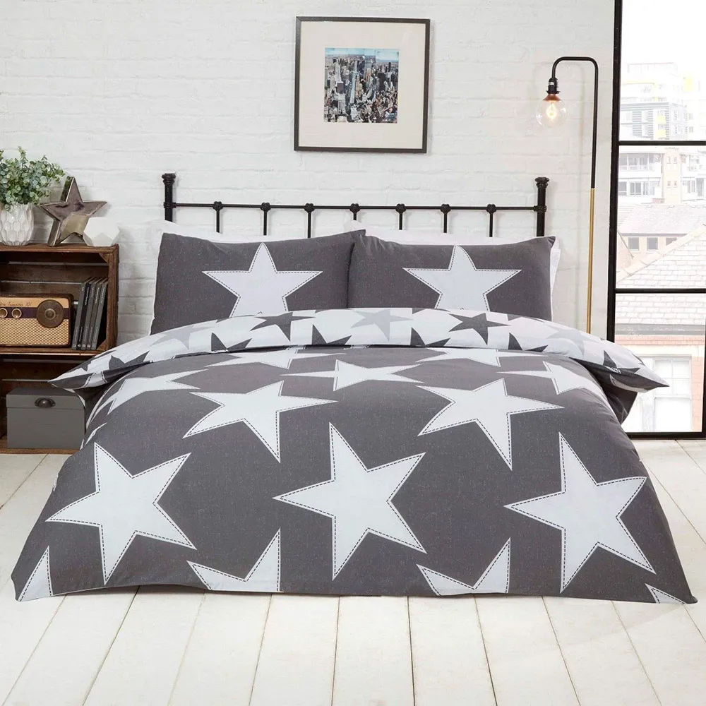 All Stars Double Duvet Cover Set - Grey