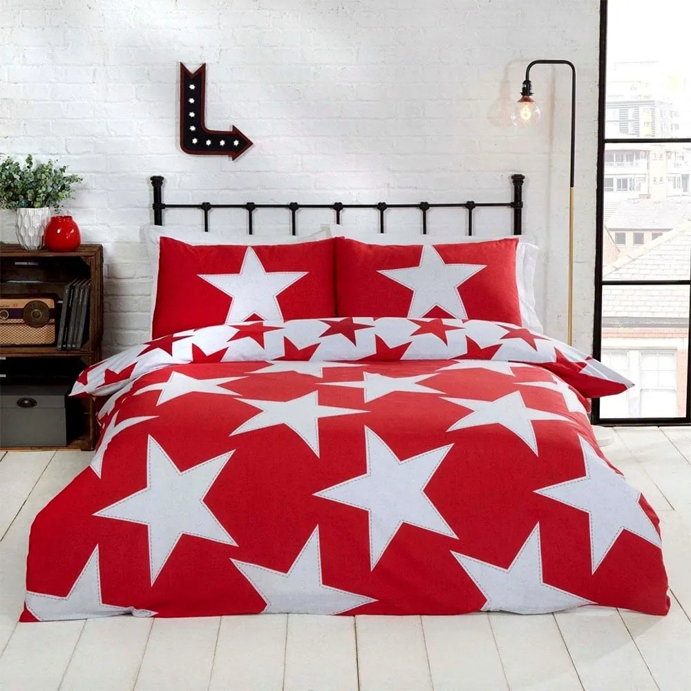 All Stars Double Duvet Cover Set - Red