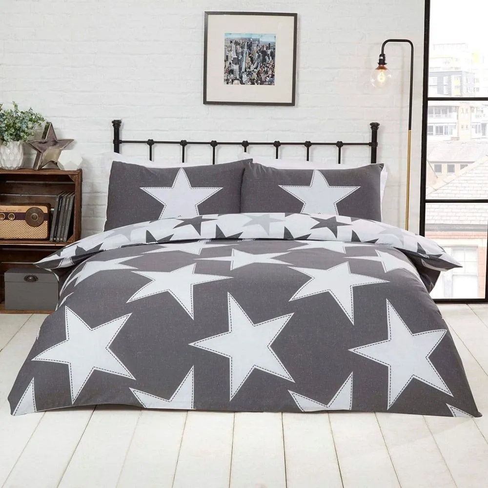 All Stars King Size Duvet Cover Set - Grey