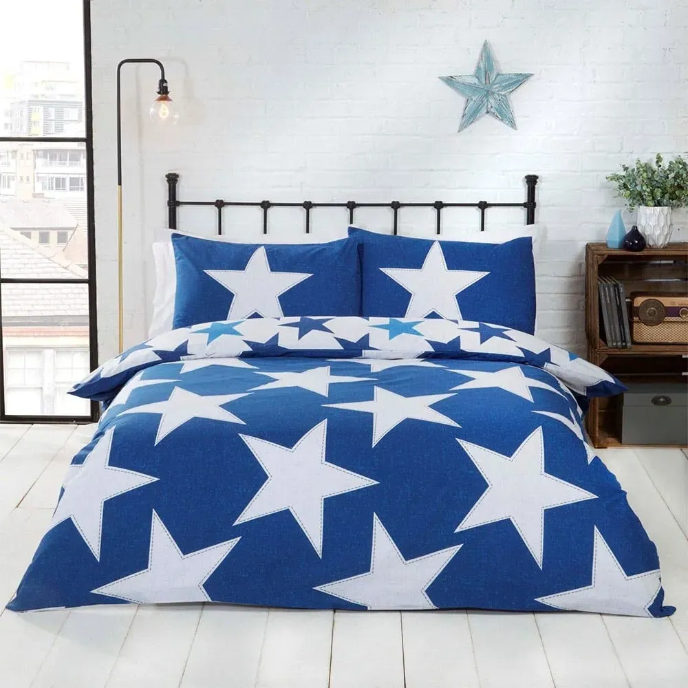 All Stars King Size Duvet Cover Set - Navy