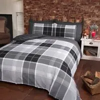 Argyle King Size Duvet Set - Grey