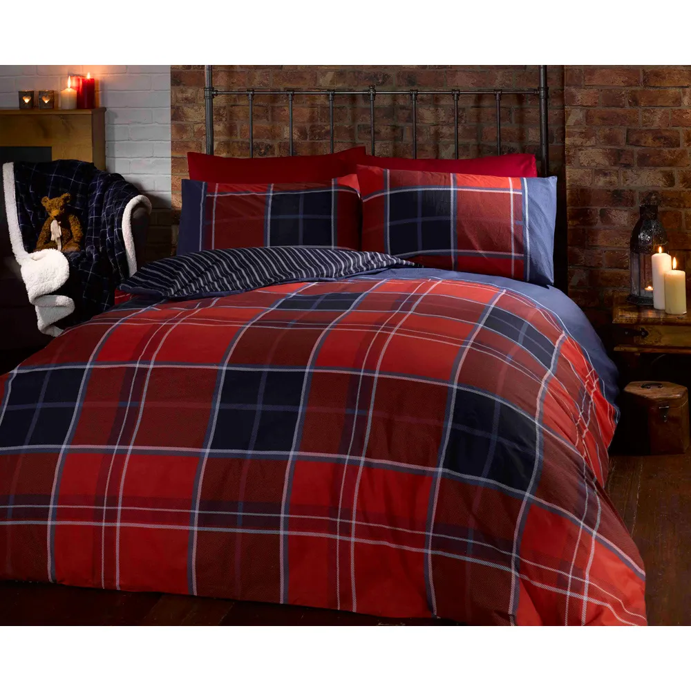 Argyle King Size Duvet Set - Red
