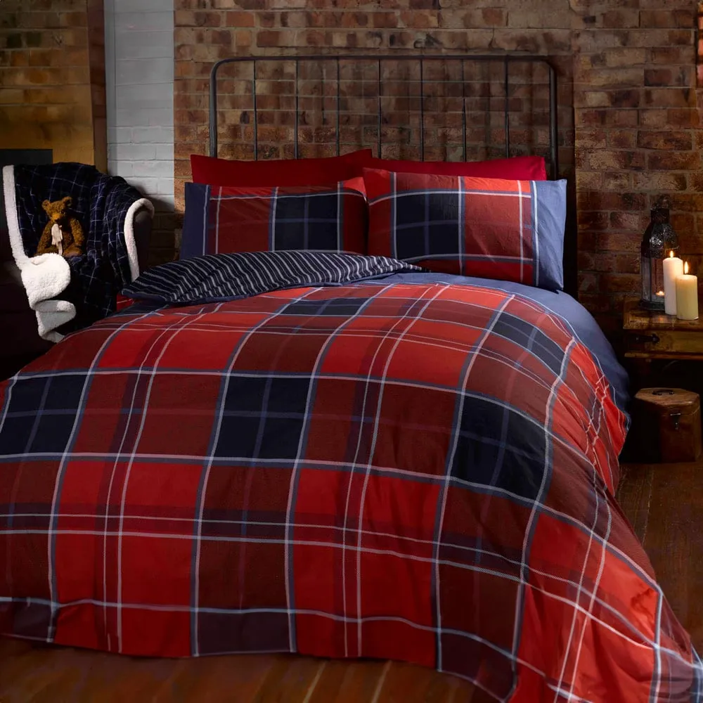Argyle King Size Duvet Set - Red