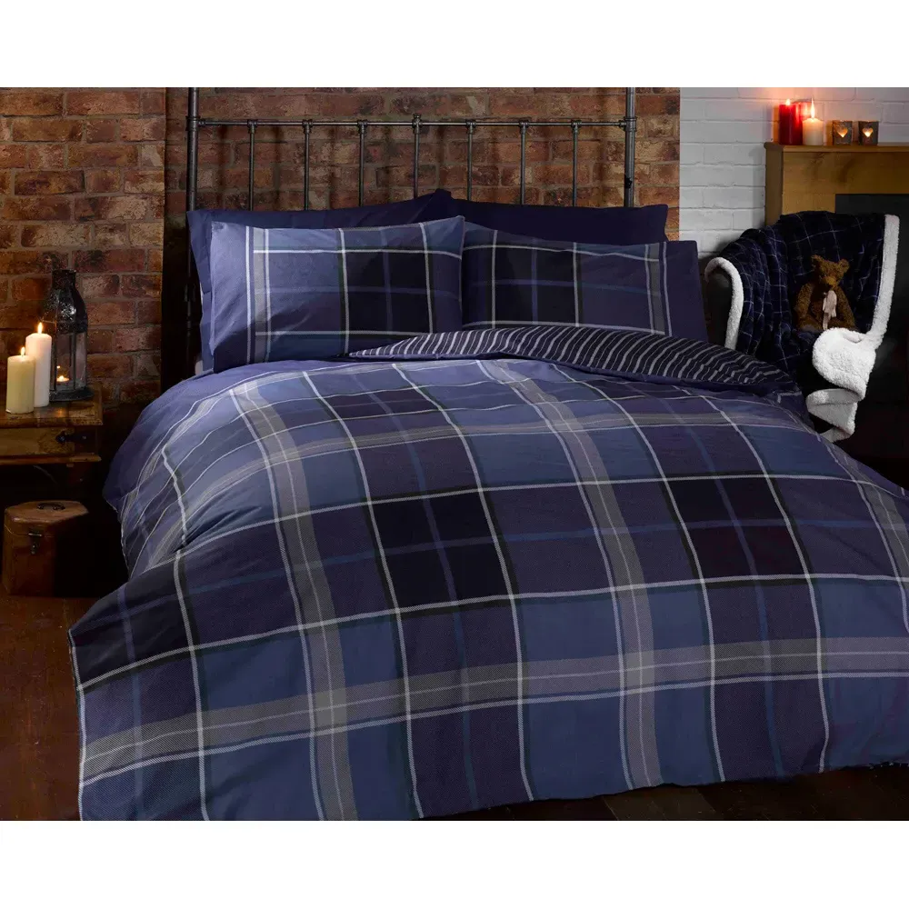 Argyle Single Duvet Set - Blue