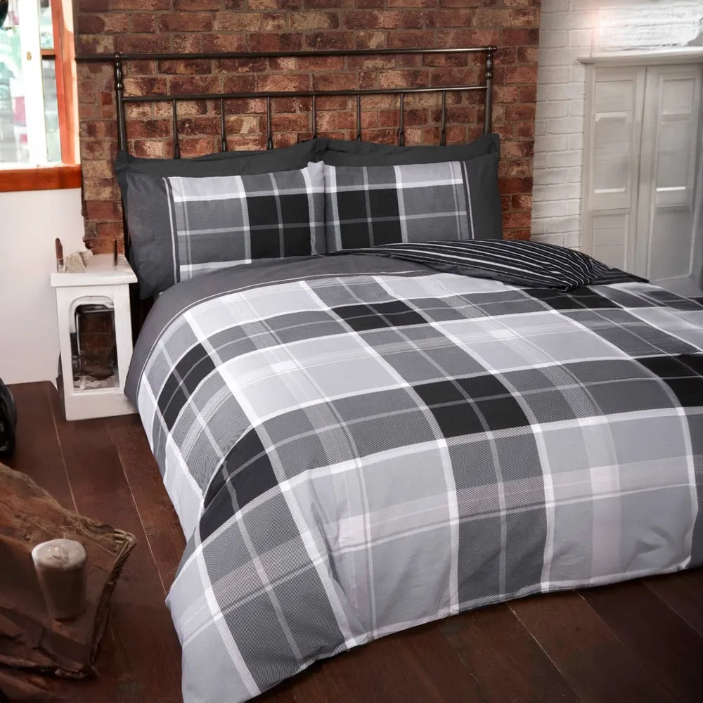 Argyle Single Duvet Set - Grey