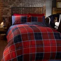 Argyle Single Duvet Set - Red