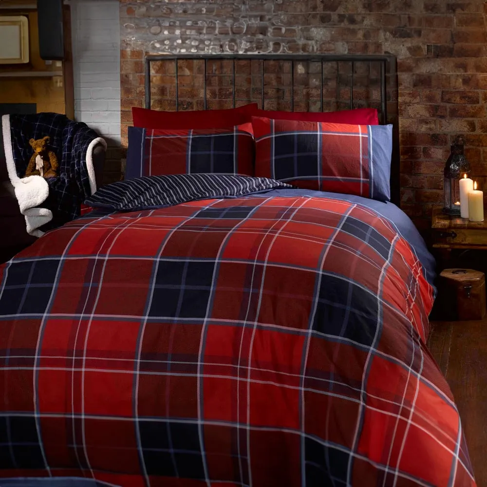 Argyle Single Duvet Set - Red